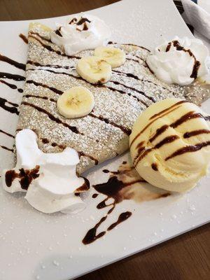 Chocolate banana crepe