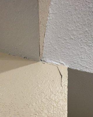 Cracks in living room ceiling