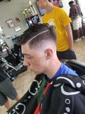 Classic Mid-Bald Fade Comb-Over