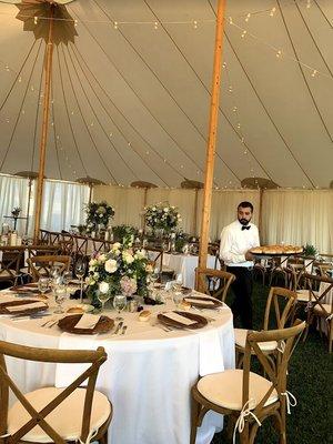 One of our servers ensuring this wedding will be flawless!