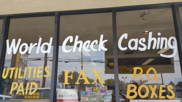 WORLD CHECK CASHING OFFERS
  PAYDAY LOAN, CHECKS CASHED, OFFER FAX, COPY, PO BOX, STAMP, MONEY ORDER & MORE