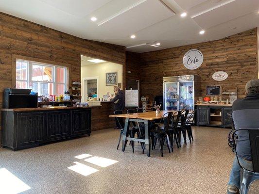 Restaurant interior and ordering counter