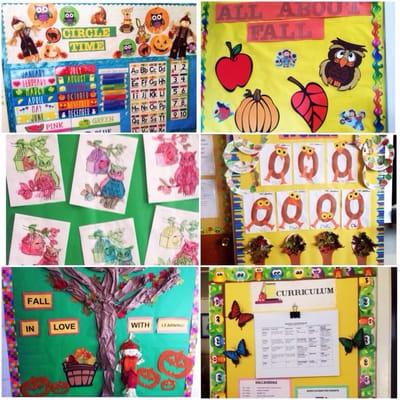 Our preschoolers work and our fall boards