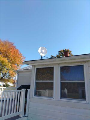 Typical roof top antenna installation.