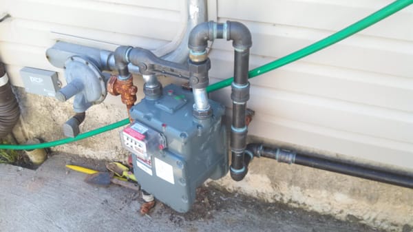 Gas meter install upgraded for more BTU's