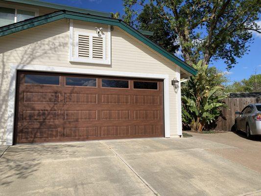 Squared off garage trim.