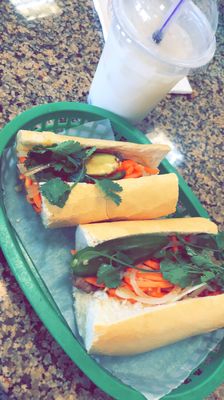 Teriyaki chicken Banh Mi & Lychee Milk Tea