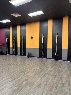 TRX in the fitness class area