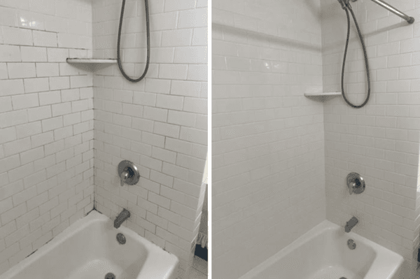 Before and after shower cleaning