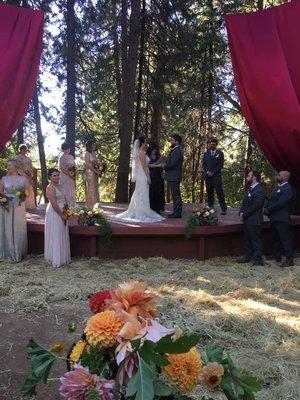 My wedding ceremony in the amphitheater behind the schoolhouse