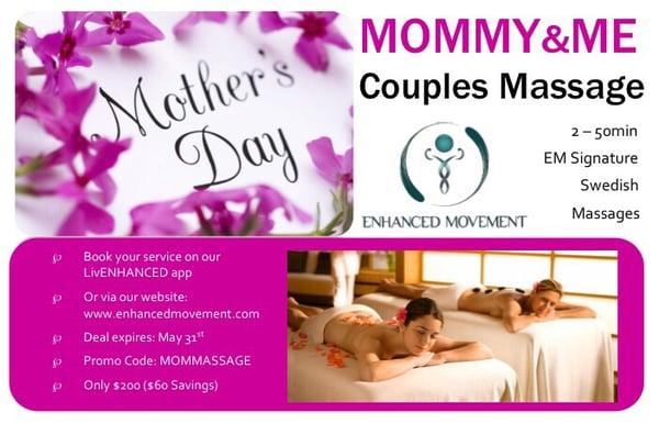 MOTHER's Day Coupes massage Special! ONLY $200 for 2ppl!! Book now!!