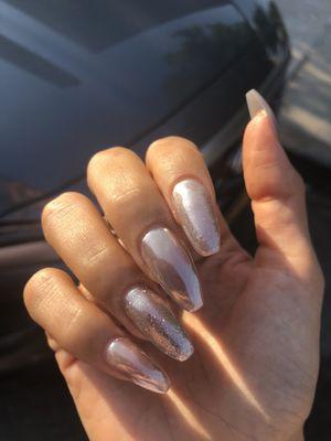 On point mermaid nails coffee shape