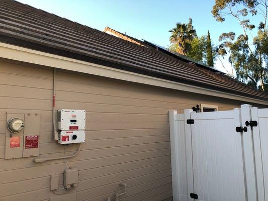 Solar panels on roof