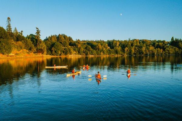 Paddling in beautiful Quartermaster Harbor.