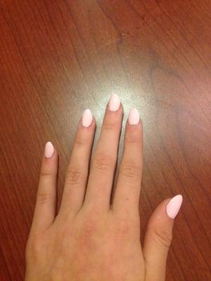 Pastel pink stiletto nails