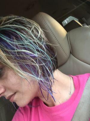 Highlights with purple and green for Mardi Gras.