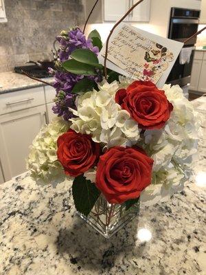 Floral bouquet with roses