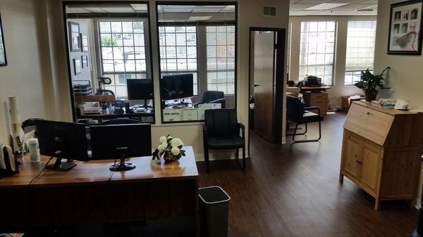 Our bright office were we make it happen!! Free parking for office appointments.