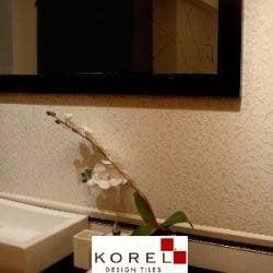 KRC 611P-White Embossed Leaf Porcelain Tile