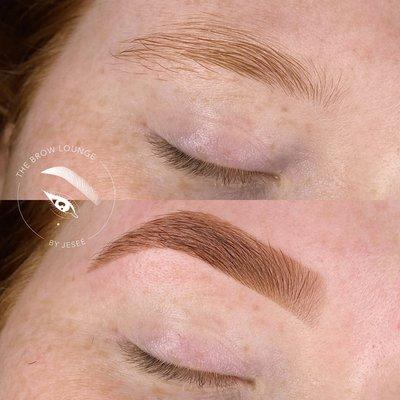 Brow shaping with a customized classic tint to match her natural hair!