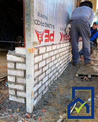 Brick garage addition