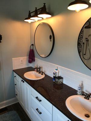 Transitional Bath remodel for homeowner in Durham North Carolina