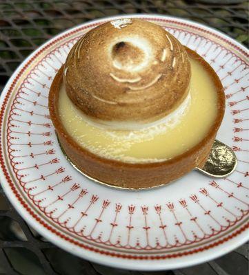 Tartelette Citron ($9.50). Lemon cream custard with lemon meringue.