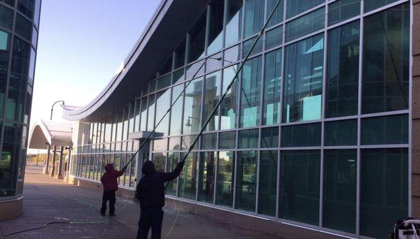 Window Cleaning a Business Building