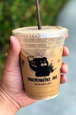 Vietnamese Iced Coffee on the go! Just like that bear, ready to start his day! Haha