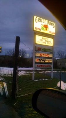 Gruel Bros. Sign