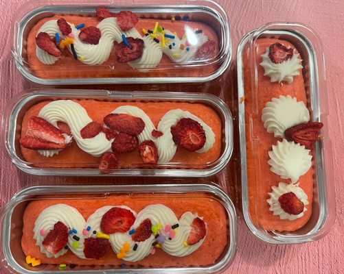 Strawberry Cake Trays with buttercream