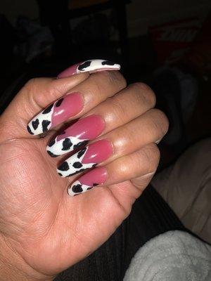 Solar nails, Dalmatian freestyle art!