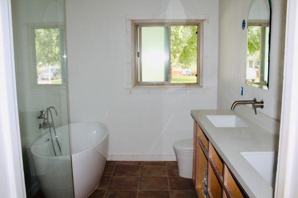 Almost completed bathroom in our River Park Remodel