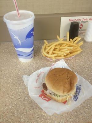 Classic Hollywood burger, fries, and shake.