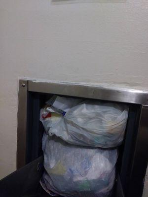 Trash chute overflowing