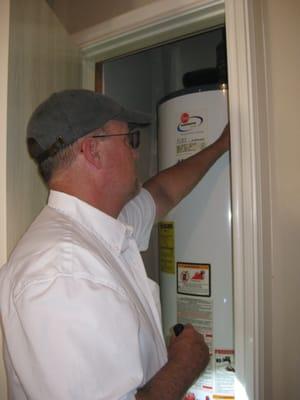 Inspecting Water Heater