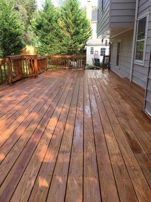 One of our many decks we've built, then eventually sealed-stained.