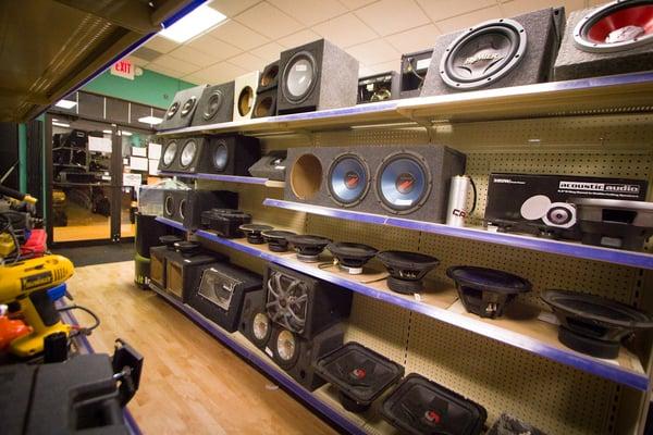 Our middle aisle has car audio equipment as well