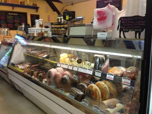 Deli case featuring Boars Head products