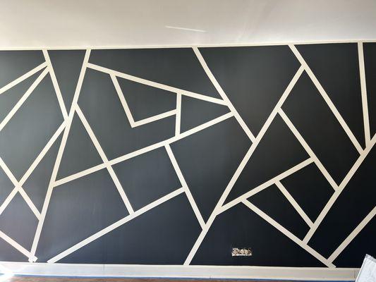 Simple abstract painting for a satisfied customer. We are dedicated determined and disciplined to a job well done.