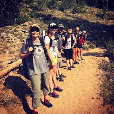 This was a burly group of ladies!  They each carried all their paddle boarding gear into a high mountain lake that we had all to ourselves!