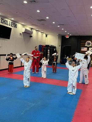 Little Tigers Belt Test.  They did a Great Job!