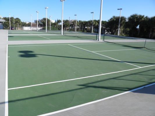 Public Tennis Courts at Detwiler Park, New Smyrna Beach, Florida.