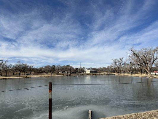 The lake froze a bit the last couple of days. (12/25/2022)