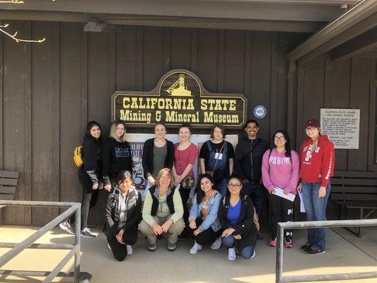 These gems from Fresno City College are checking out some fabulous treasures at the CALIFORNIA STATE MINING AND MINERAL MESUEM in Mariposa