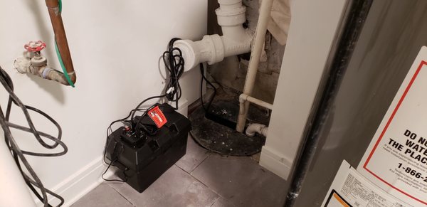 back up sump pump installation