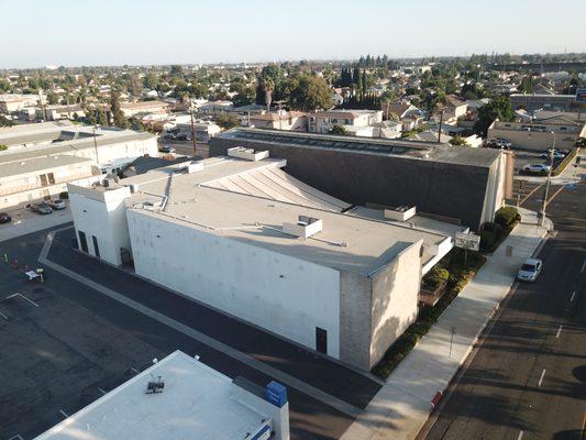 Ariel view from the parking lot.