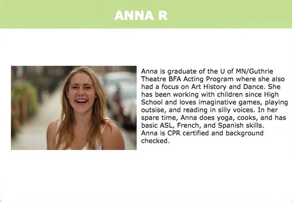 Baby sitter in Brooklyn, Manhattan, and Queens--Anna!