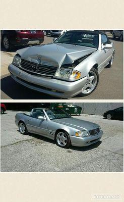 Before and after on a rare older Mercedes..looking super sharp!