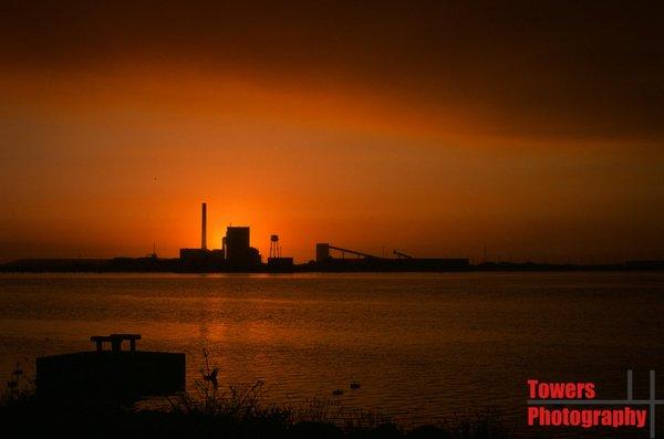 Sunset behind Pulp Mill. One of Towers Photography's many art photo selections